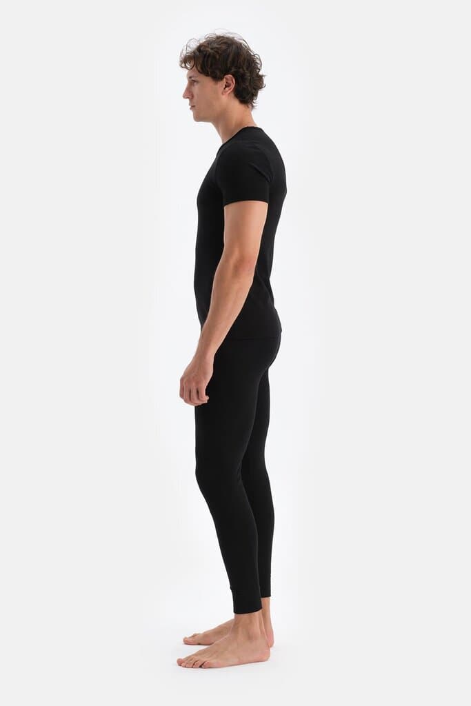 Dagi Men's Black Crew Neck Short Sleeve Thermal Undershirt 3
