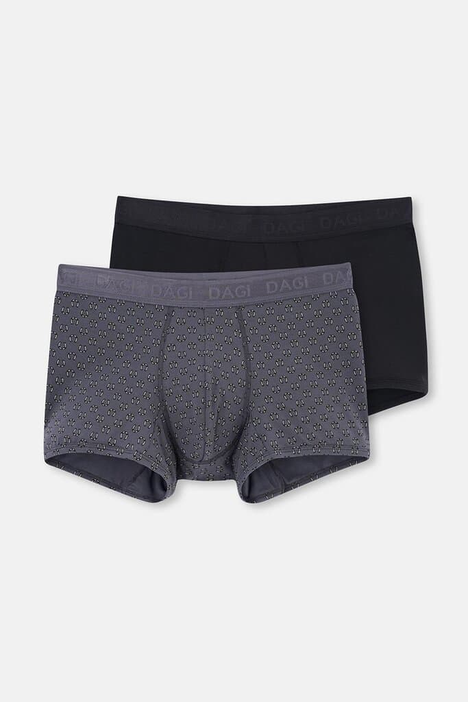 Dagi Gray-Black 2-Pack Micro Modal Boxer Shorts