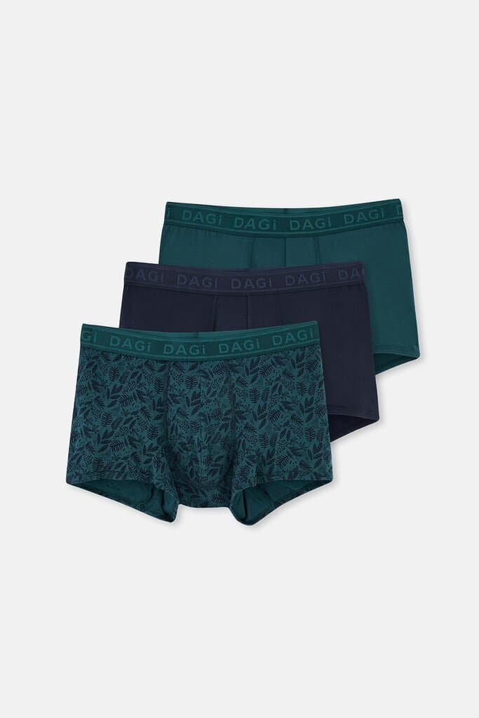 Dagi Navy Blue Micro Modal Patterned 3-Pack Boxer Shorts