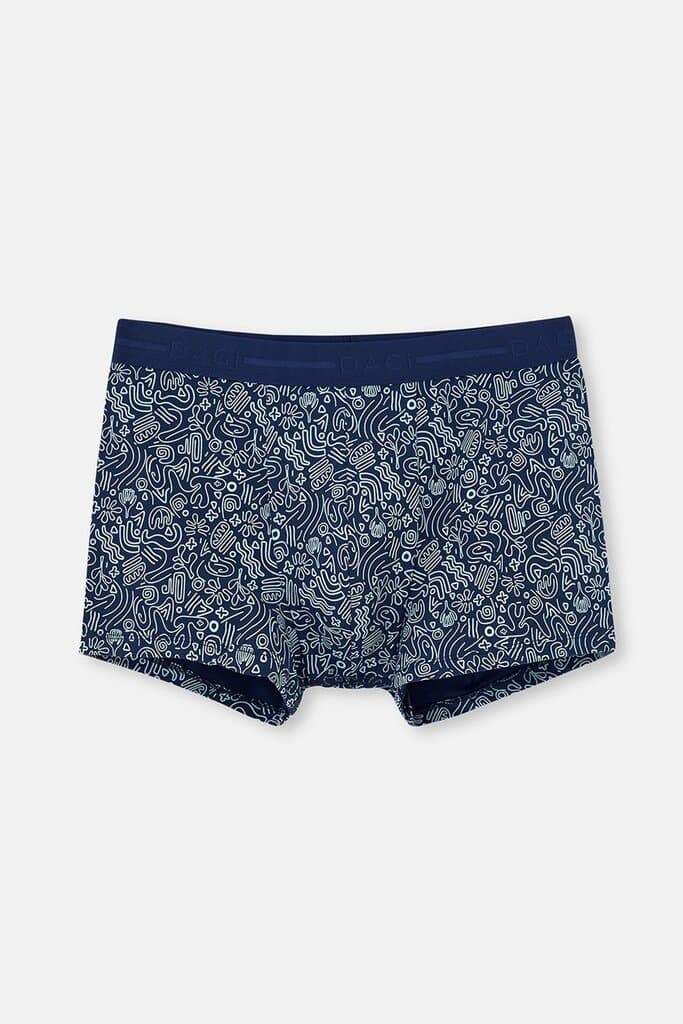 Dagi Navy Blue Cotton Patterned Boxer Shorts (2-Pack) 2