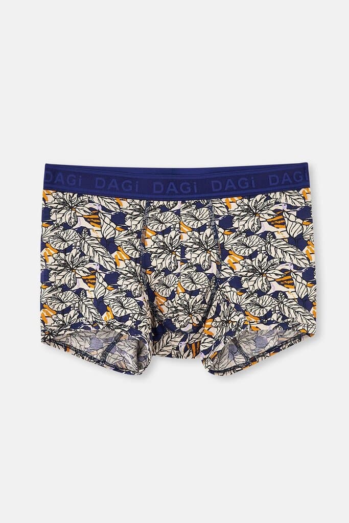 Dagi Navy Blue Micro Modal Patterned Boxer Shorts