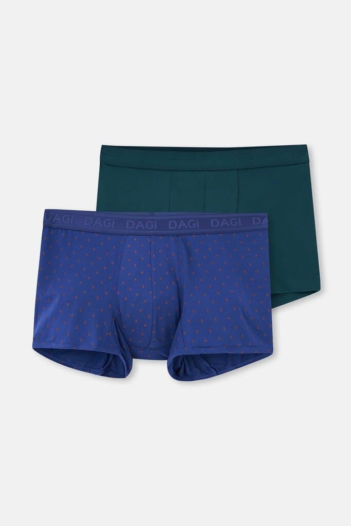 Dagi Tile-Navy Blue 2-Pack Micro Modal Boxer Shorts