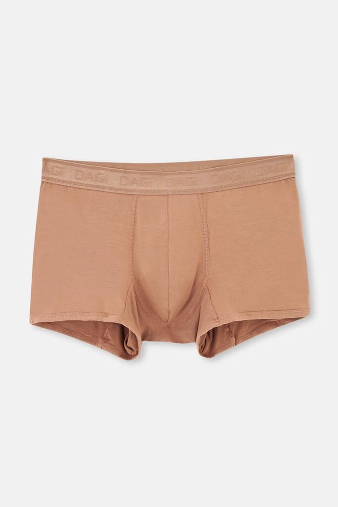 Dagi Light Brown-Navy Blue 2-Pack Plain Micro Modal Boxer Shorts 2