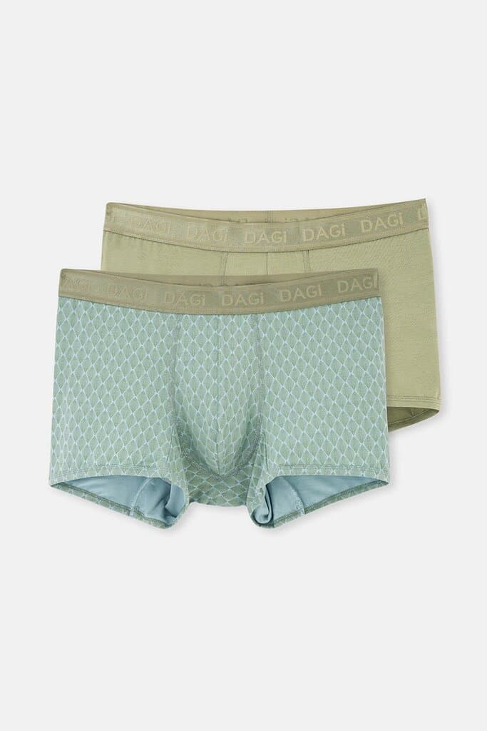 Dagi Light Khaki-Light Blue 2-Pack Micro Modal Boxer Shorts