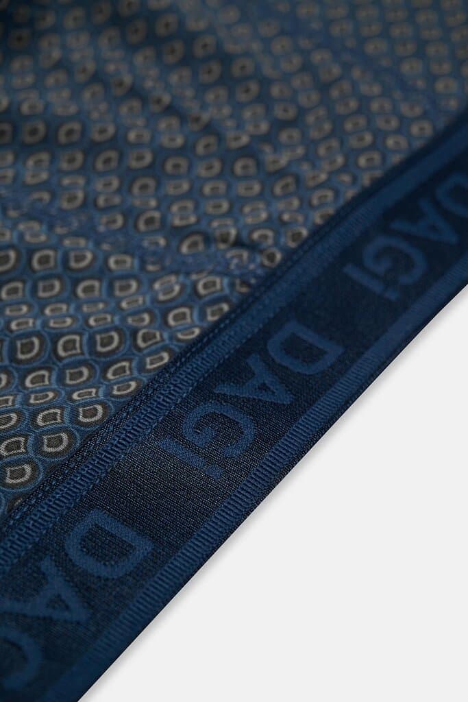 Dagi Navy Blue Patterned Micro Modal Boxer Shorts 3