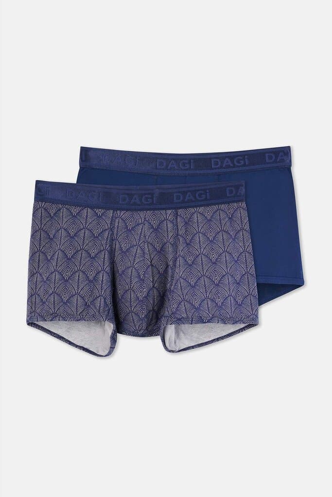 Dagi 2-Pack Green Micro Modal Boxer Shorts with Pattern