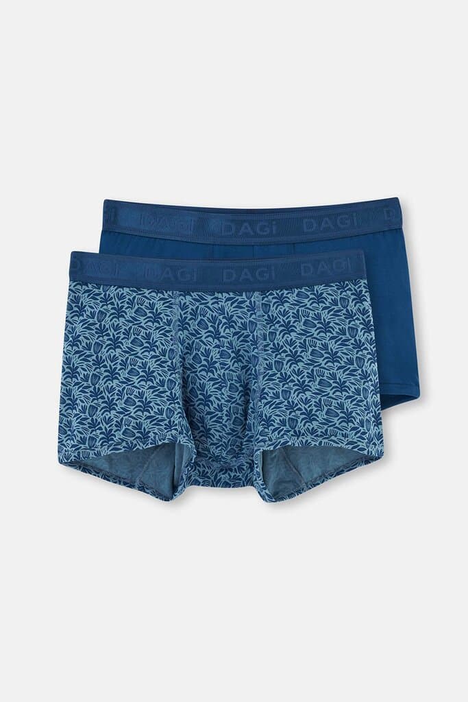 Dagi Navy Blue D-Men Modal Patterned 2-Pack Boxer Shorts
