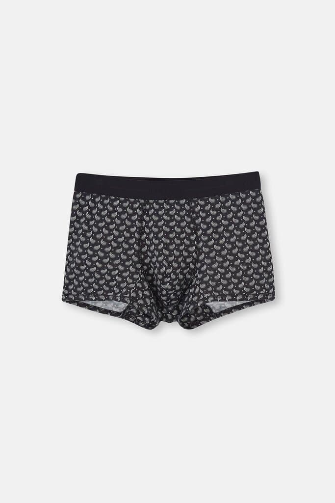 Dagi Black - Shawl Patterned 2-Pack Micro Modal Boxer Shorts 2