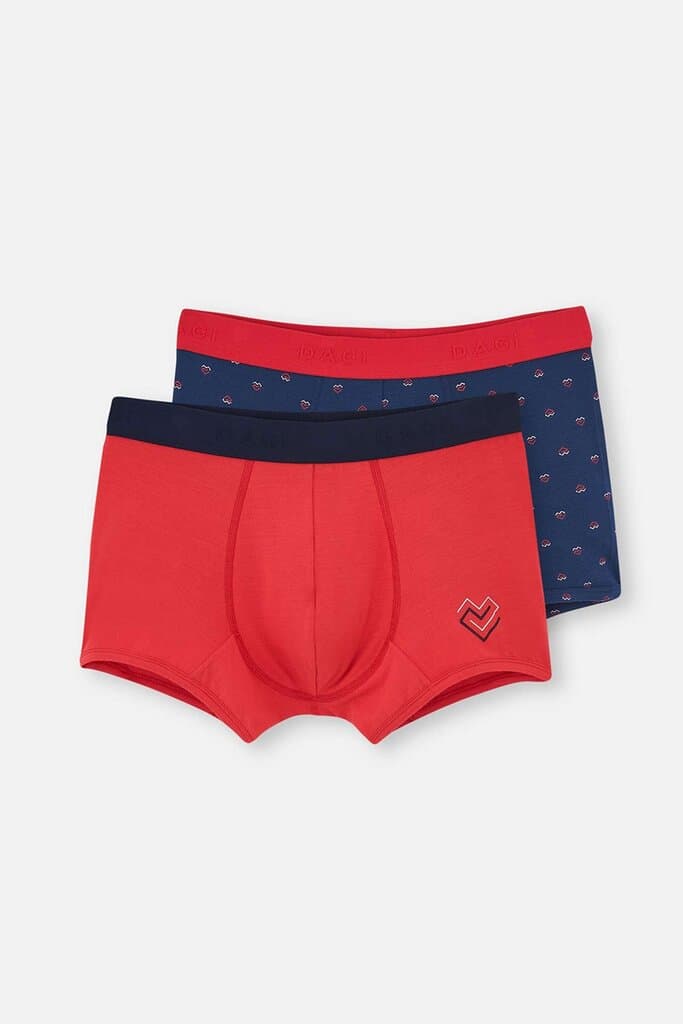 Dagi Red - Navy Blue Modal Boxer Shorts (2-Pack)