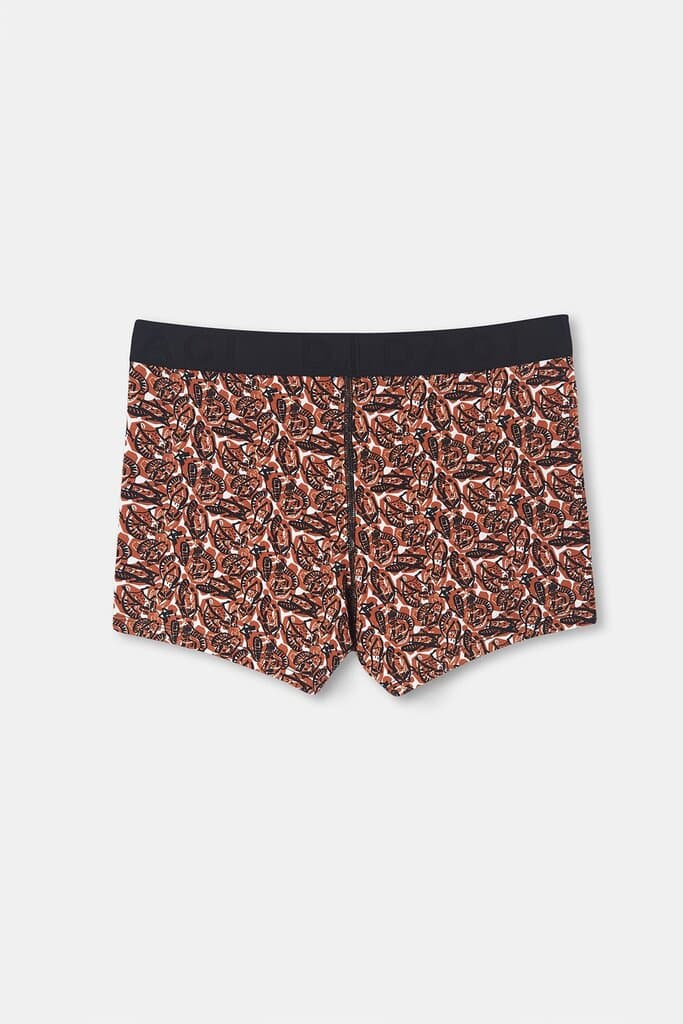 Dagi Mustard D-Men Patterned Compact Cotton Boxer Shorts 2
