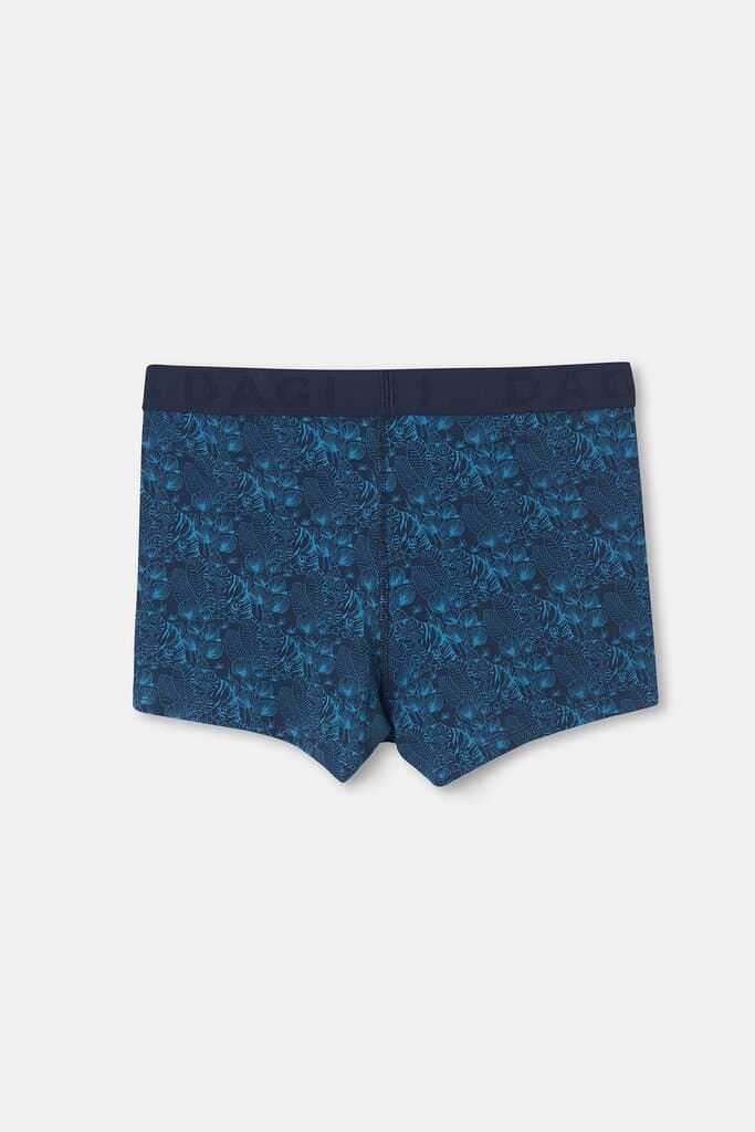 Dagi Petrol Blue D-Men Petrol Patterned Compact Cotton Boxer Shorts 2