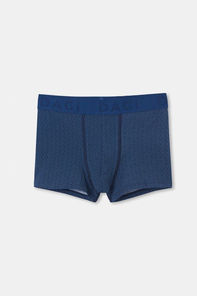 Dagi Indigo D-Men Patterned Compact Cotton Boxer Shorts