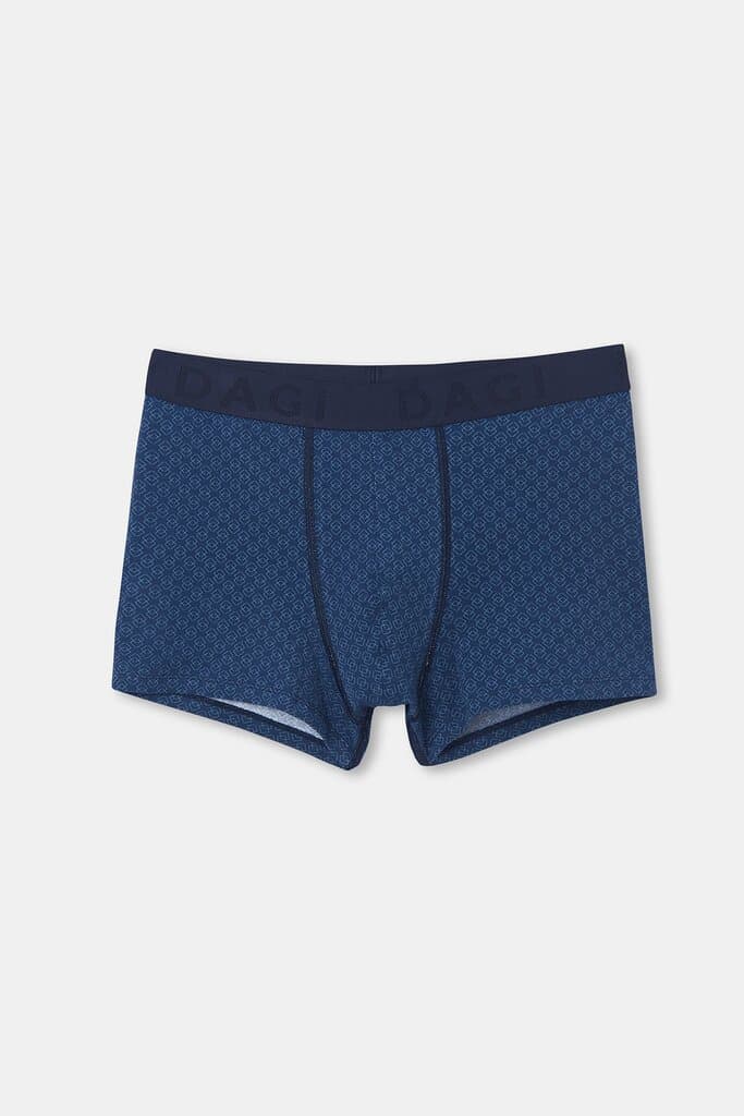 Dagi Indigo D-Men Patterned Compact Cotton Boxer Shorts