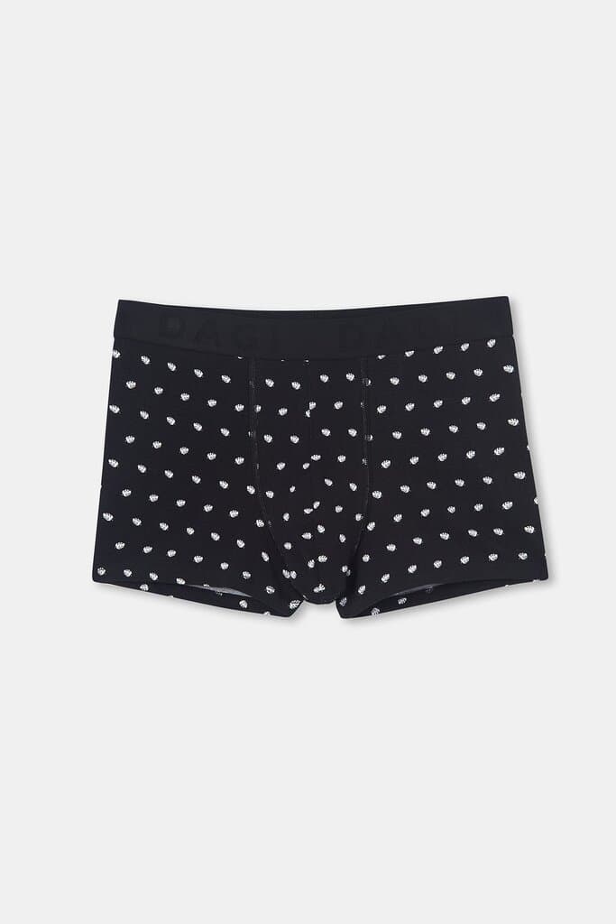 Dagi Black D-Men Patterned Compact Cotton Boxer Shorts