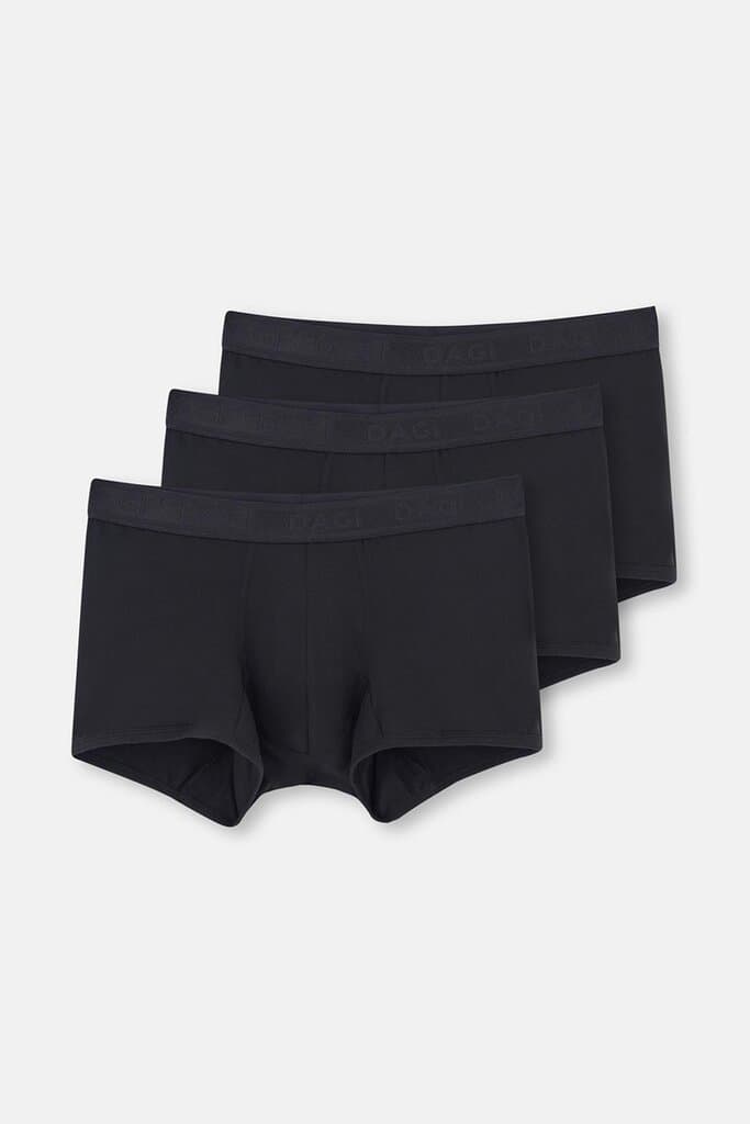 Dagi 3-Pack Black Basic MicroModal Boxer Shorts