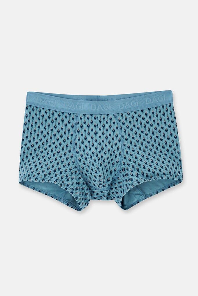 Dagi Light Blue-Navy Blue 4210 3-Pack Patterned Micro Modal Boxer Shorts 6