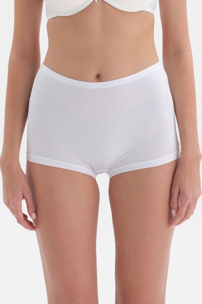 Dagi Women's White Cotton Boxer Shorts 2
