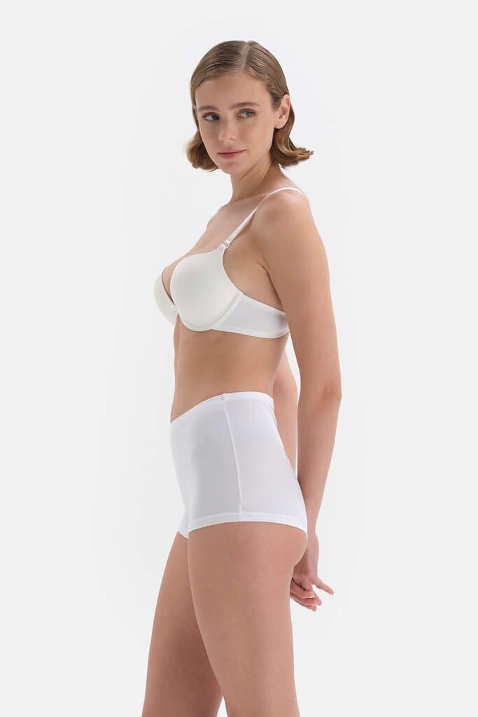 Dagi Women's White Cotton Boxer Shorts 4
