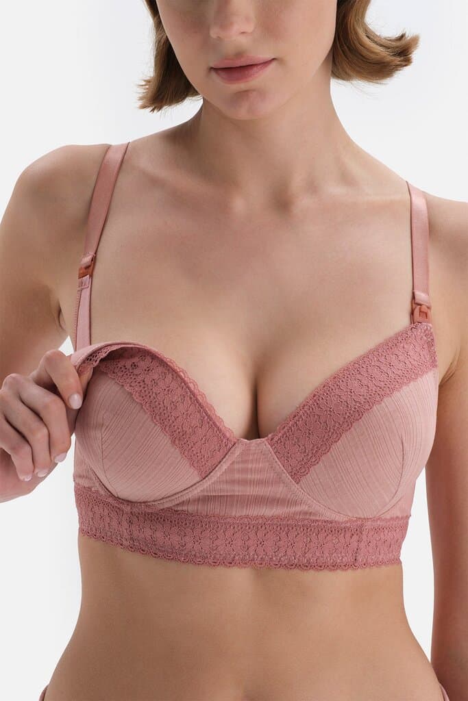 Dagi Salmon Lace Detail Nursing Bra 3
