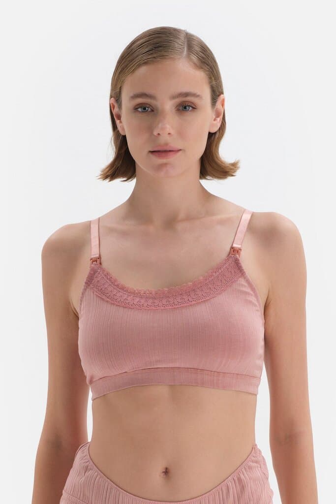 Dagi Salmon Lace Detail Nursing Bra