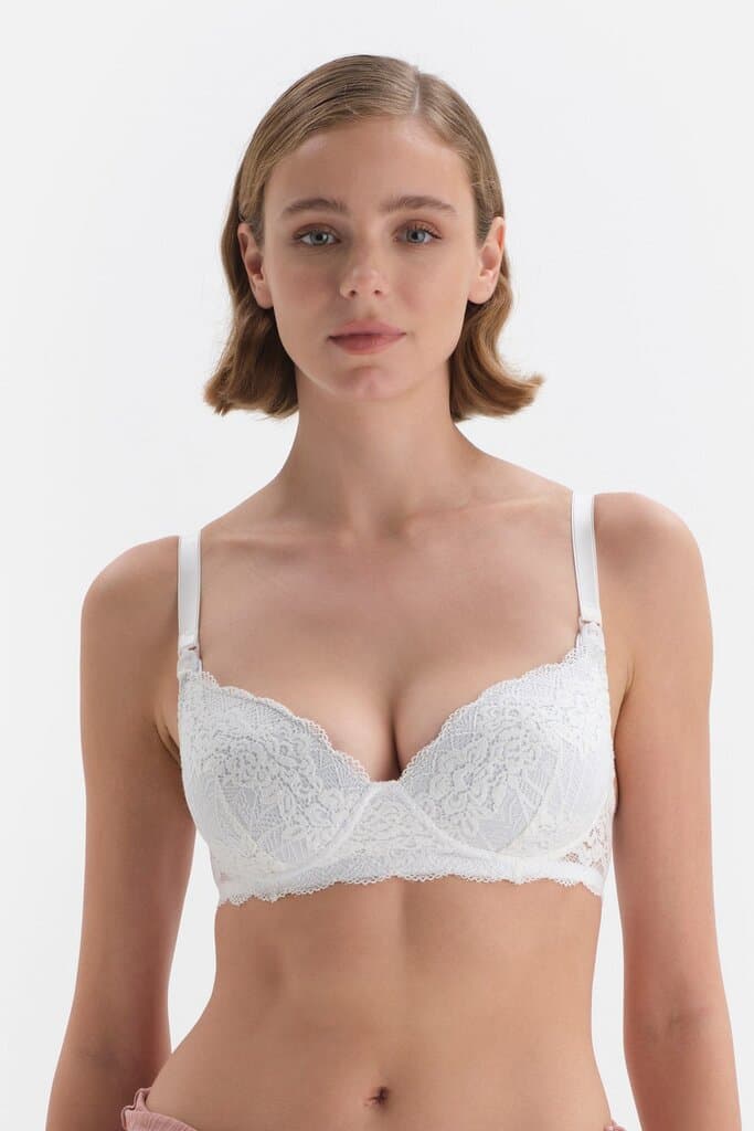 Dagi Off-White Lace Nursing Bra