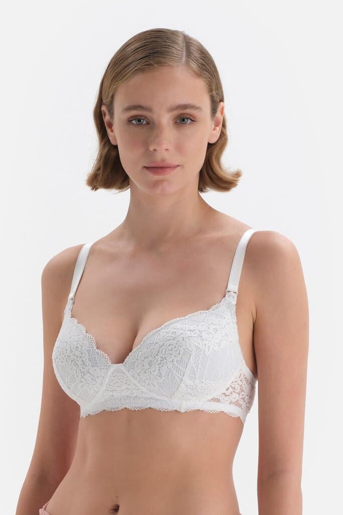 Dagi Off-White Lace Nursing Bra 5