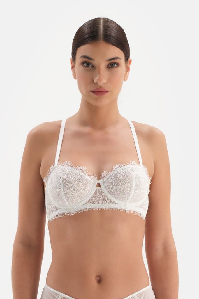 Dagi White Lace Detail Underwire Bra