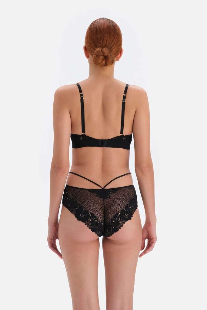 Dagi Black Lace Bralette with Plunging Neckline 2