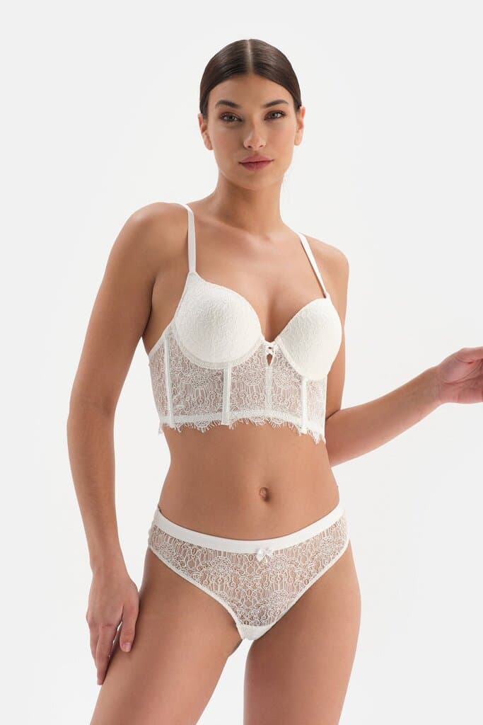 Dagi White Padded Underwired Lace Bralette 6