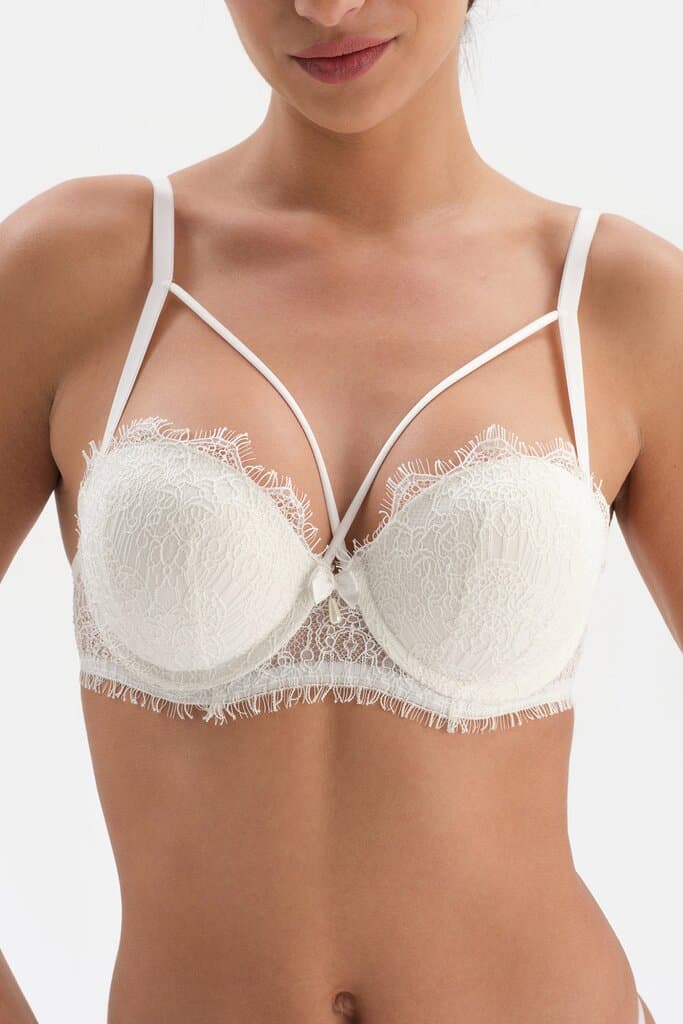 Dagi White Padded Underwire Lace Detail Bra 4