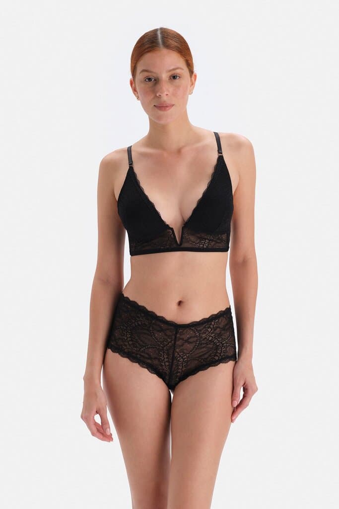Dagi Black Balconette Soft Lace Detail Bra 5