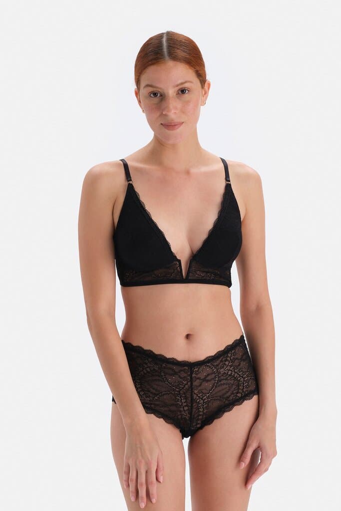 Dagi Black Balconette Soft Lace Detail Bra 6