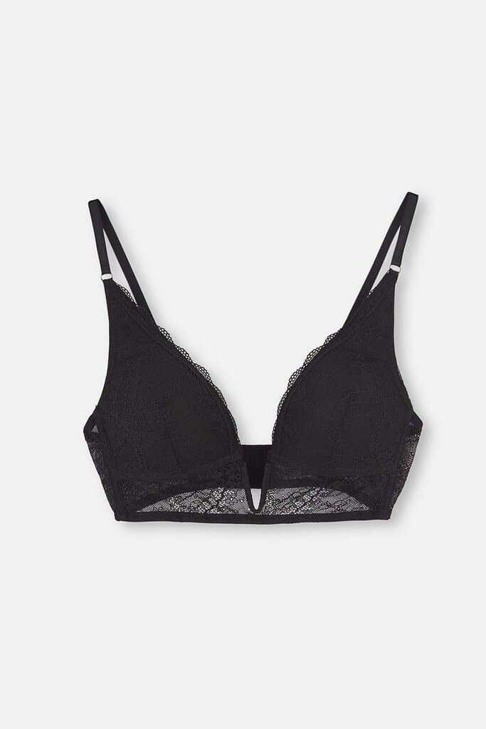 Dagi Black Balconette Soft Lace Detail Bra