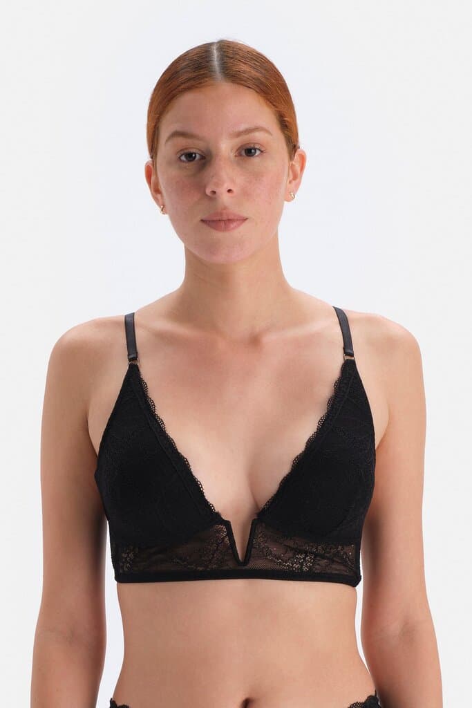 Dagi Black Balconette Soft Lace Detail Bra 2