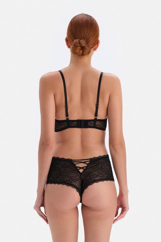Dagi Black Balconette Soft Lace Detail Bra 3