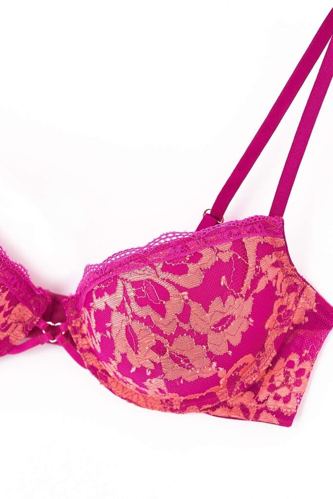 Dagi Pink Heart Detail Underwire Lace Bra 6