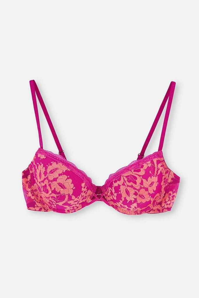 Dagi Pink Heart Detail Underwire Lace Bra
