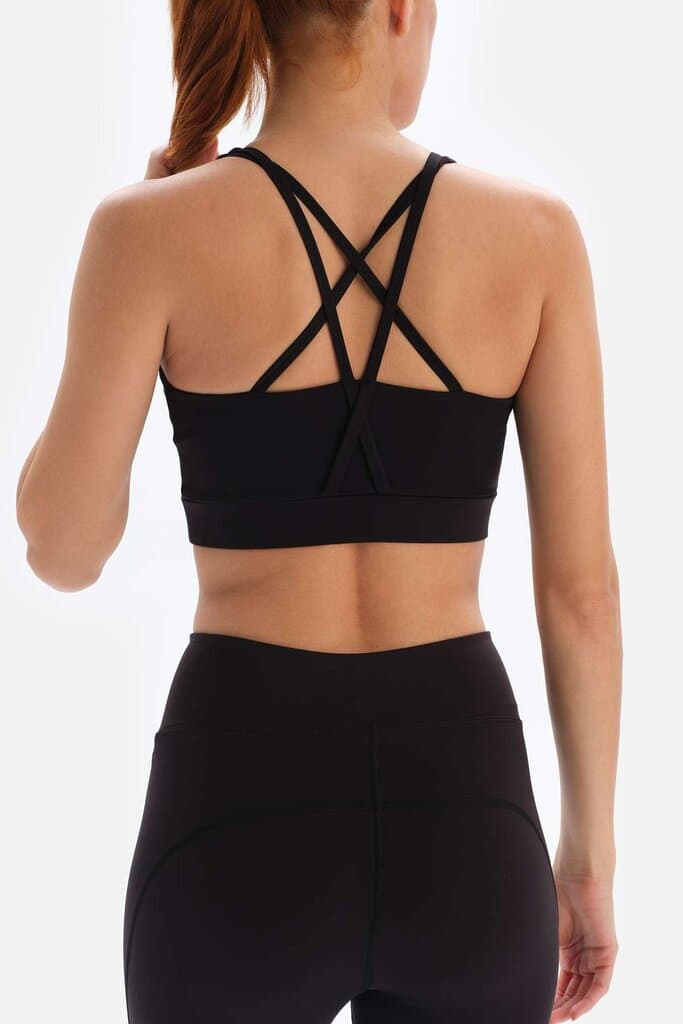 Black Dagi Active Cross-Back Sports Bra 5