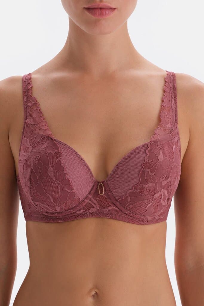 Dagi Padded Bra with Rose Print Lace and Accessory Details 4