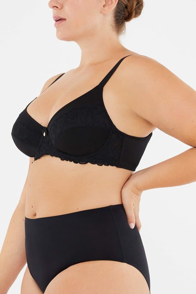 Dagi Black Verona Accessory Detailed Minimizer Bra 3