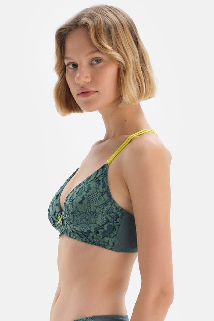Dagi Green Triangle Lace-Detailed Bralette 3