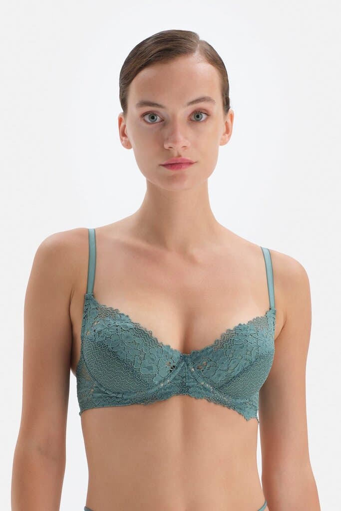 Dagi Green Lace Balconette Bra