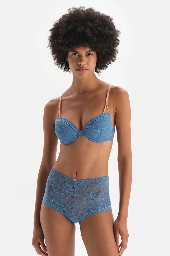 Dagi Blue Garni Detailed Semi-Padded Underwired Bra 5