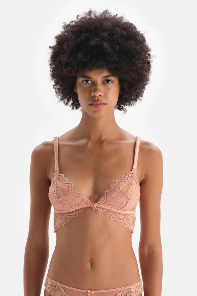 Dagi Salmon Lace Trim Soft Bra