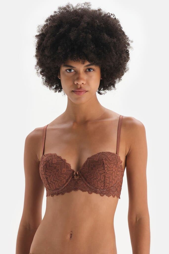 Dagi Brown Balconette Half-Padded Strapless Bra