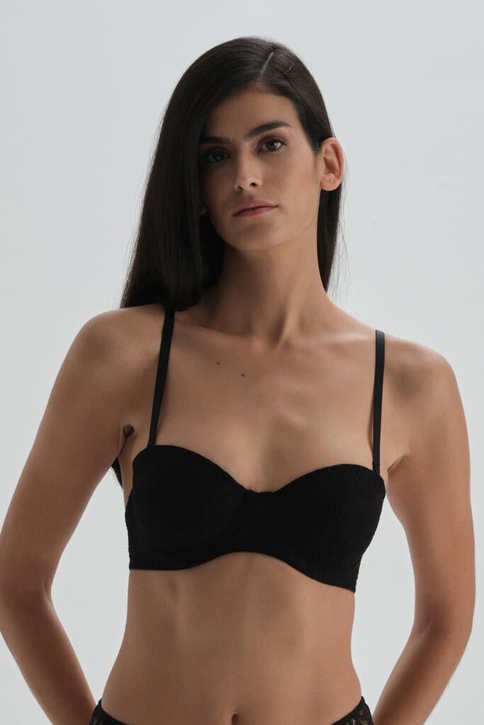 Dagi Black Balconette Half-Padded Strapless Bra