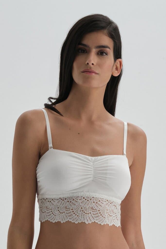 Dagi Off-White Ruched Balconette Bralette