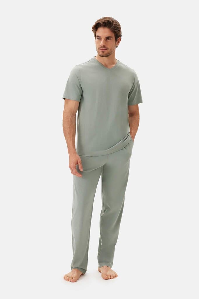 Dagi Green V-Neck Short Sleeve Celliant Pajama Set 5