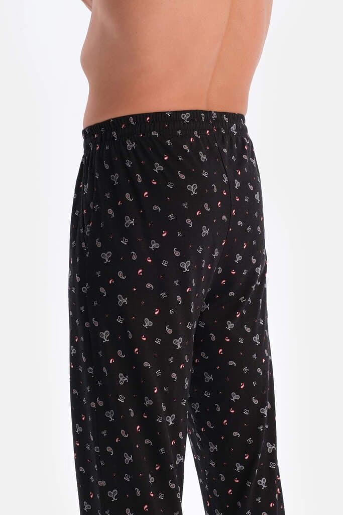 Dagi Black Print Cotton Modal Shirt and Pants Pajama Set 7