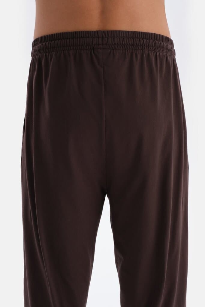 Dagi Brown Half-Button Long-Sleeve Knit Pajama Set 5
